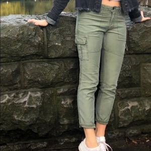 Army Green Slim Boyfriend Pants